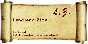 Landherr Zita névjegykártya