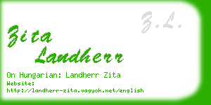 zita landherr business card